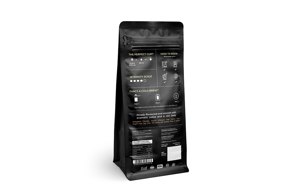 Rage Coffee Rise Blend Medium Roast Ground Coffee South Indian Filter   Pack  250 grams